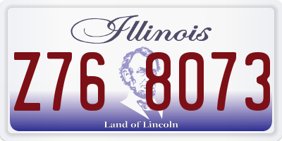 IL license plate Z768073