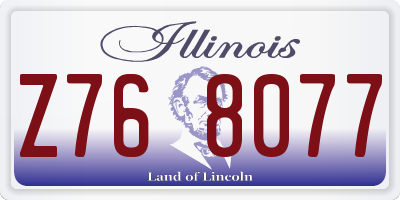 IL license plate Z768077
