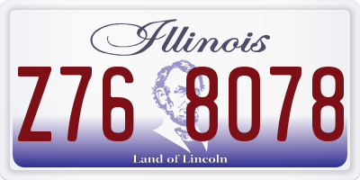 IL license plate Z768078