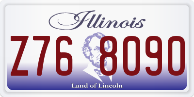 IL license plate Z768090