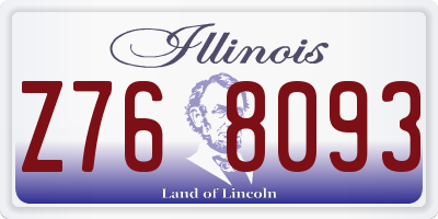 IL license plate Z768093
