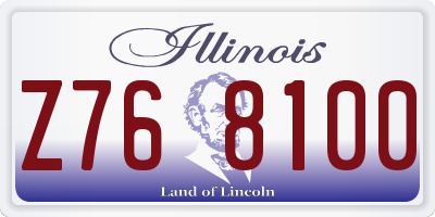 IL license plate Z768100