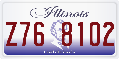 IL license plate Z768102