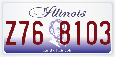 IL license plate Z768103