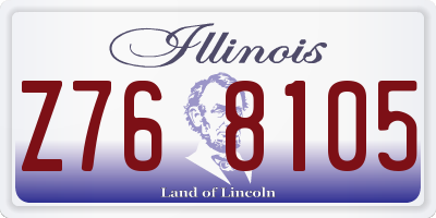 IL license plate Z768105