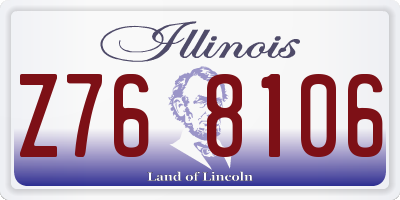 IL license plate Z768106