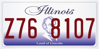 IL license plate Z768107