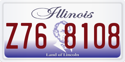IL license plate Z768108