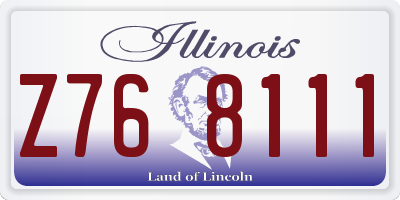 IL license plate Z768111