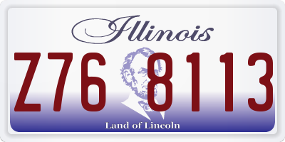 IL license plate Z768113