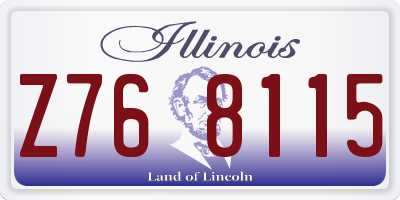 IL license plate Z768115