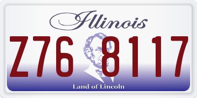IL license plate Z768117