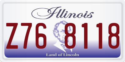 IL license plate Z768118