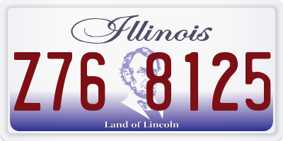 IL license plate Z768125