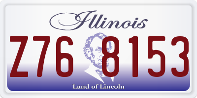 IL license plate Z768153