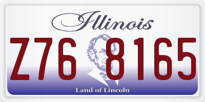 IL license plate Z768165