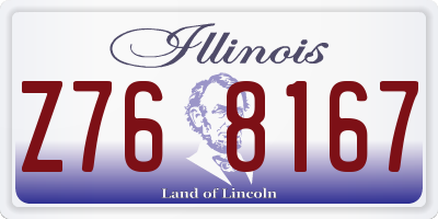 IL license plate Z768167