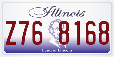 IL license plate Z768168