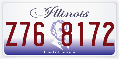 IL license plate Z768172