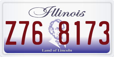 IL license plate Z768173