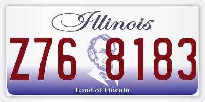 IL license plate Z768183