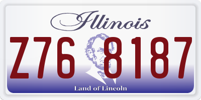 IL license plate Z768187