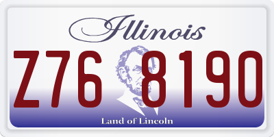IL license plate Z768190