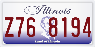 IL license plate Z768194