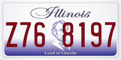 IL license plate Z768197