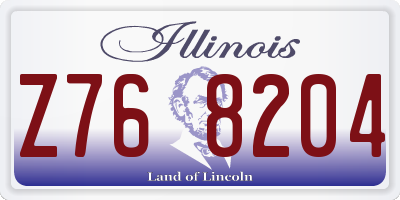 IL license plate Z768204