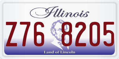 IL license plate Z768205