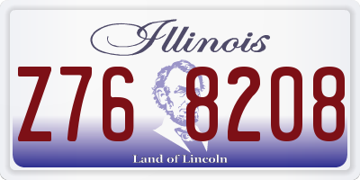 IL license plate Z768208