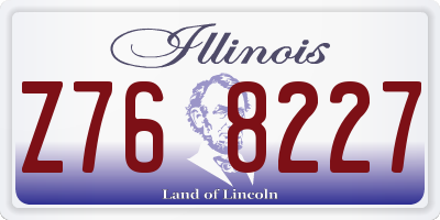 IL license plate Z768227