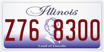 IL license plate Z768300