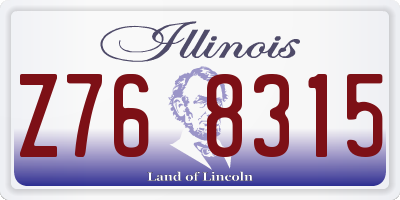 IL license plate Z768315