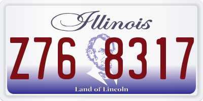 IL license plate Z768317