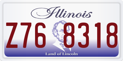 IL license plate Z768318
