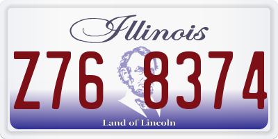 IL license plate Z768374