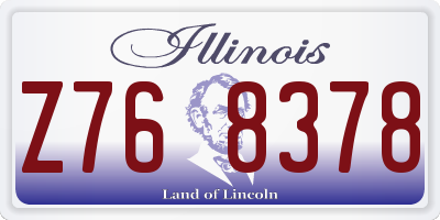 IL license plate Z768378