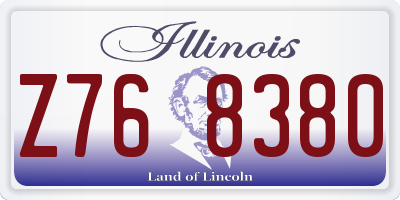 IL license plate Z768380