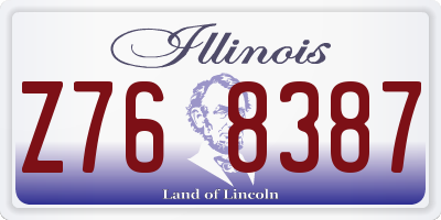 IL license plate Z768387
