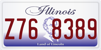 IL license plate Z768389