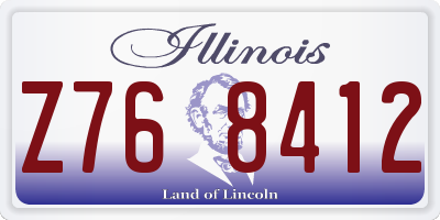 IL license plate Z768412