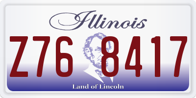 IL license plate Z768417