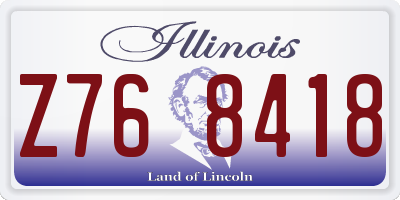 IL license plate Z768418