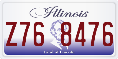 IL license plate Z768476
