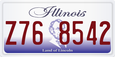 IL license plate Z768542