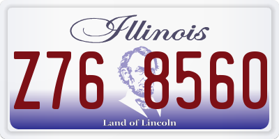 IL license plate Z768560