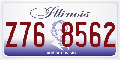 IL license plate Z768562