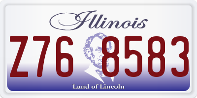 IL license plate Z768583